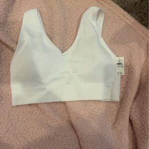 Aerie Ribbed White Bra